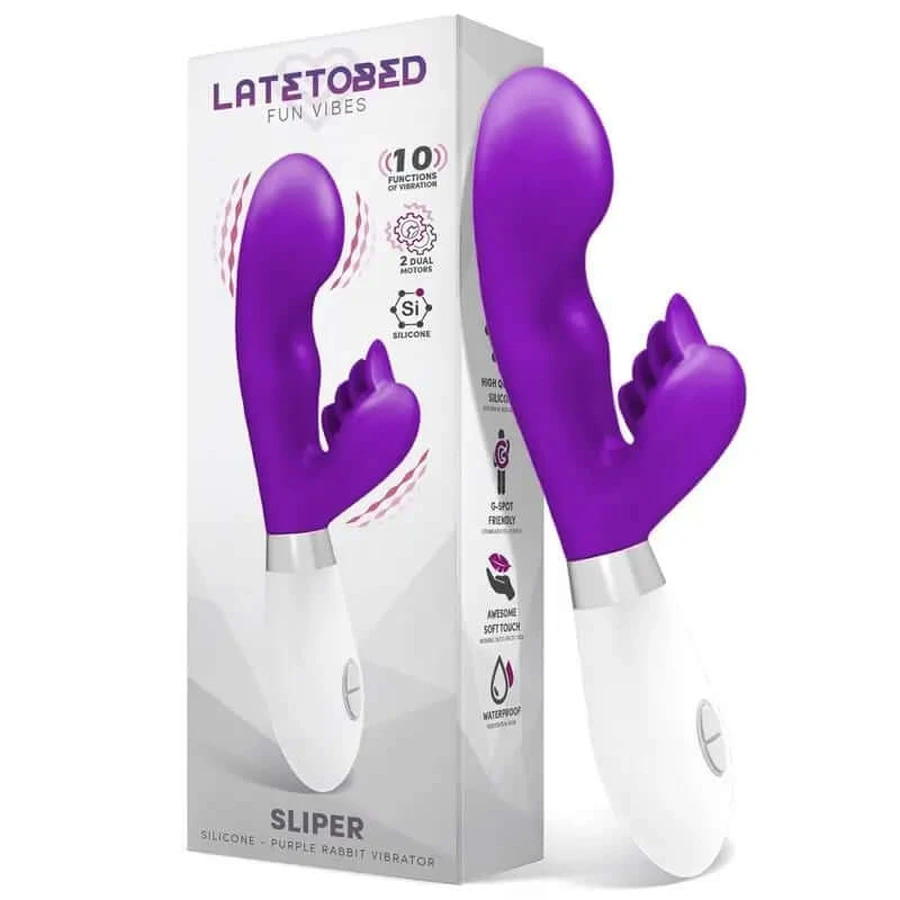 Latetobed Sliper Silikon Lila Hase Vibrator