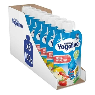 Opakowanie saszetek bez cukru YOGOLINO Strawberry Apple, 100 g x 8 sztuk