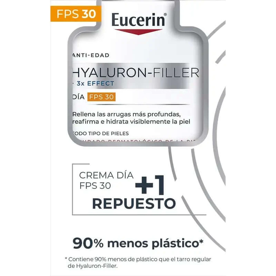 Eucerin Anti-Aging Pack Hyaluron Filler Day Fps30, 50 ml + uzupełnienie, 50 ml: ceny i cechy