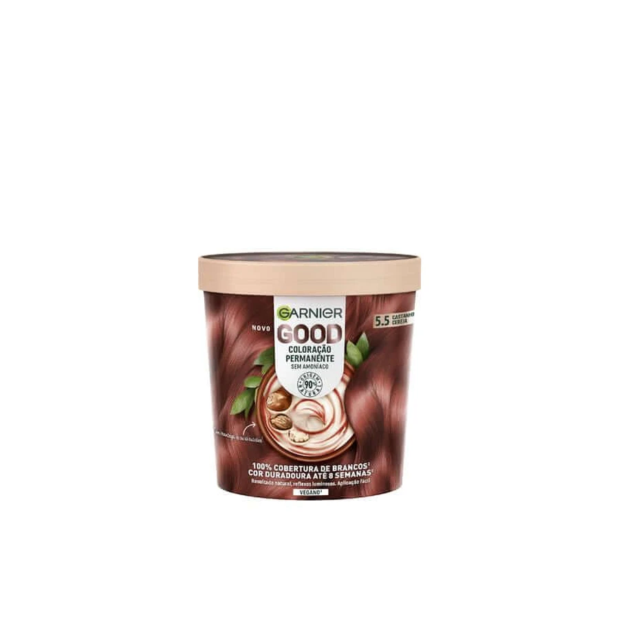 Garnier Good Colorant permanent fără amoniac, 90% de origine naturală Nuanță 5.5 Cherry Brown