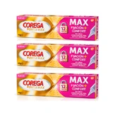 Corega Triplo Max Fixatie + Comfort Fixatiecrème voor Kunstgebitten, 3 x 40 g
