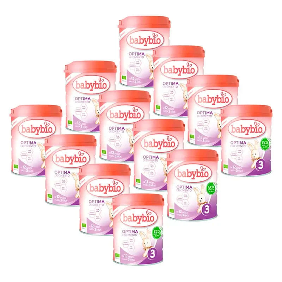 Babybio Optima 3 Koemelk 12-36 maanden, pak 12 x 800 gr.