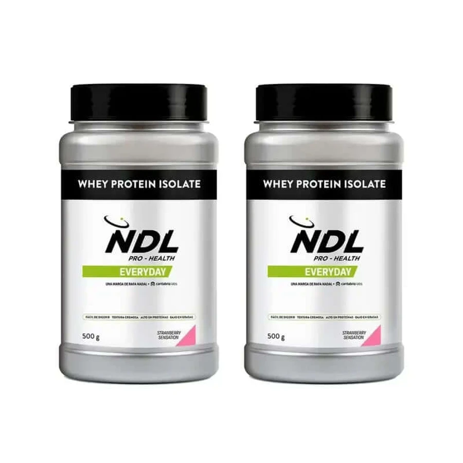 Ndl Pro-Gesundheit Molkenprotein-Isolat - Isoliertes Protein, Erdbeere Sensation , 2X500 G