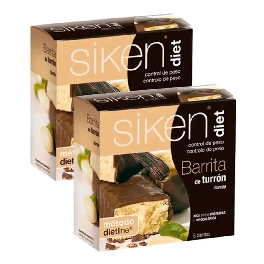 Siken Diet Barrita Turrón, Confezione 2 x 5 unità