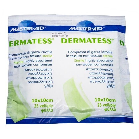 Compresses stériles Dermatess Master-Aid, 10X10 cm, 25 pièces, Pietrasanta Pharma