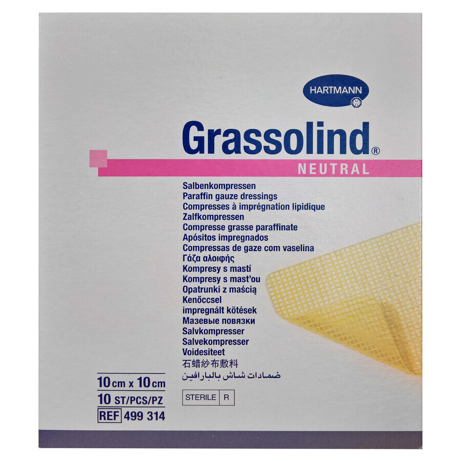 Hartmann Garza Sterile Grassolind 10x10cm 10 Pezzi