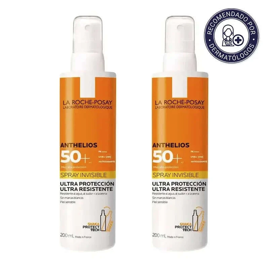 La Roche Posay Anthelios Invisible Spray Pack SPF 50+ filtr przeciwsłoneczny do ciała, 2X200 ml: ceny i cechy