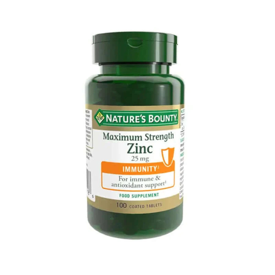 Nature'S Bounty Zink Maximale Sterkte 25 mg - 100 Filmomhulde Tabletten