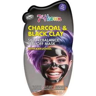 7 Heaven Peel-Off Mask Houtskool & Zwarte Klei brengt de huid weer in balans , 10 ml