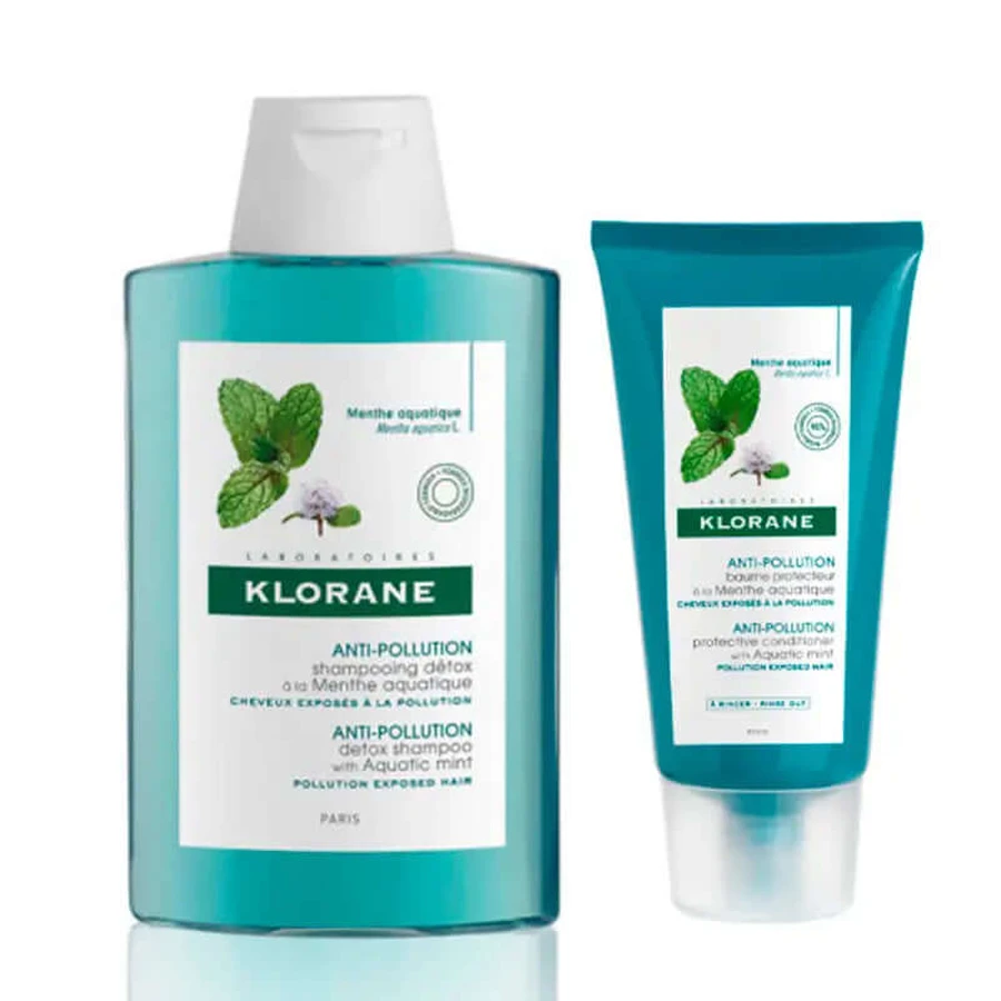 Klorane Bio Peppermint Shampoo Pack, 400 ml + Klorane Aquatic Peppermint Balm, 150 ml: ceny i cechy