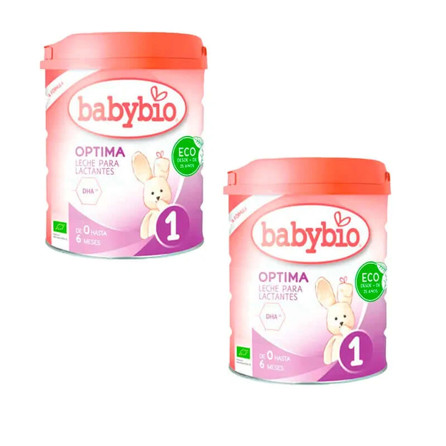 Babybio Optima 1 Lait de vache 0-6 mois, paquet de 2 x 800 grammes