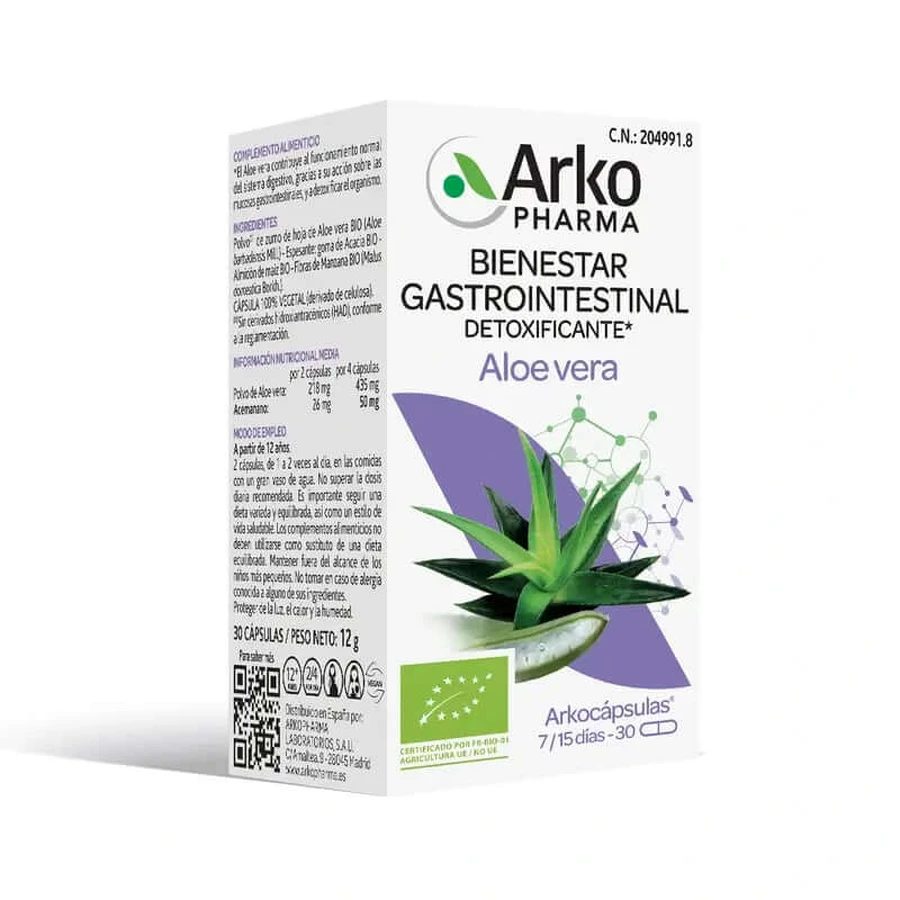 Arkopharma Arkocápsulas Aloe Vera Bio, 30 gélules