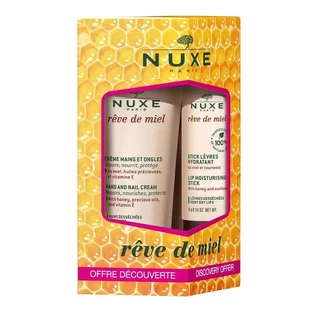 Nuxe Reve De Miel Duo regenerujący krem do rąk i paznokci 30 ml oraz nawilżający sztyft do ust 4 gr