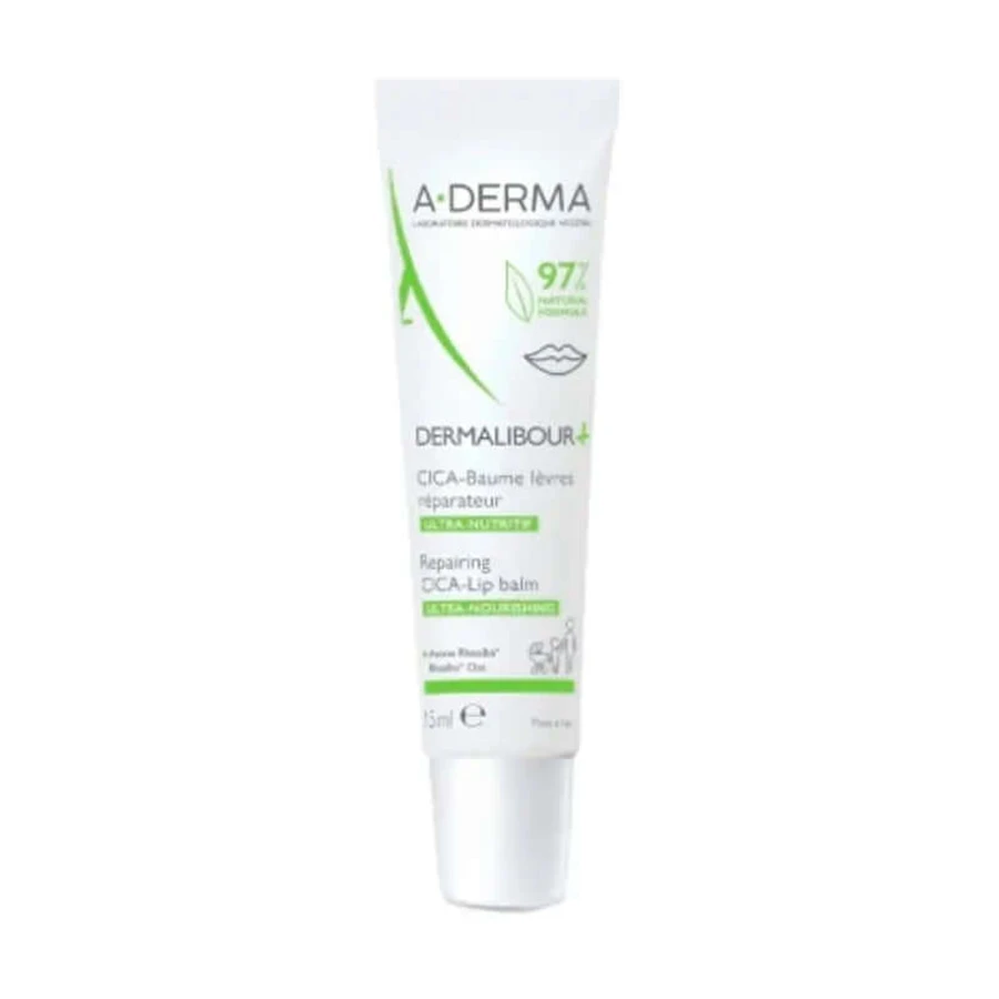 A-Derma Dermalibour + Balsamo labbra, 15 ml