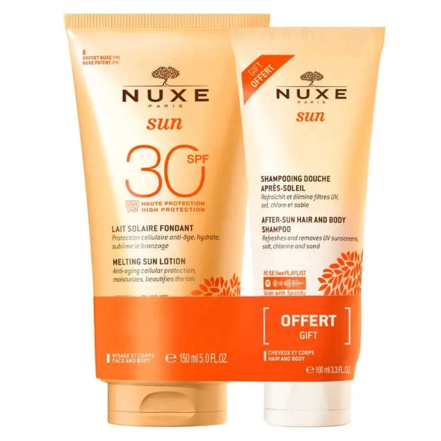 Nuxe Duo Sunscreen Milk Spf30 & Șampon și gel de duș după plajă
