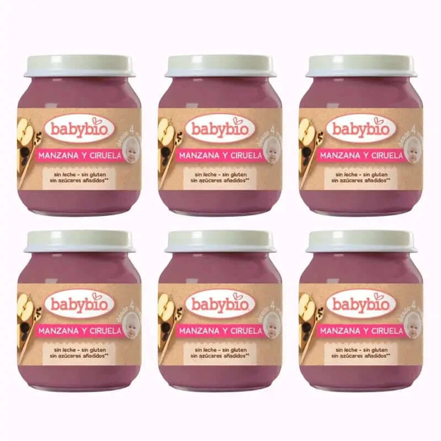 Babybio Apfel-Pflaume, 6er Pack Pflaume, 130g