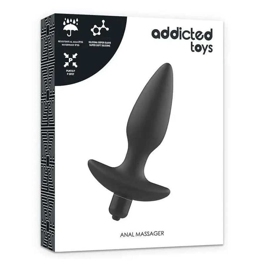 Addicted Toys Massager Anal Plug mit Vibration Schwarz