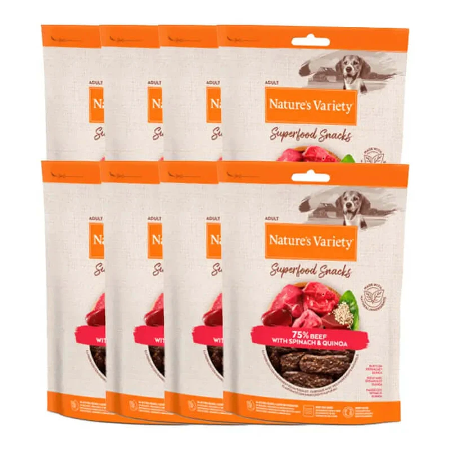 Nature'S Variety Canine Adult Snack Rundvlees, 8 x 85 g, snack voor honden