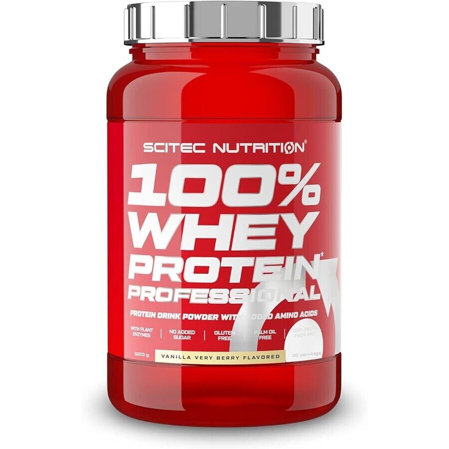 100% Whey Protein Professional Scitec Nutrition, Vanilla Very Berry, 920 g