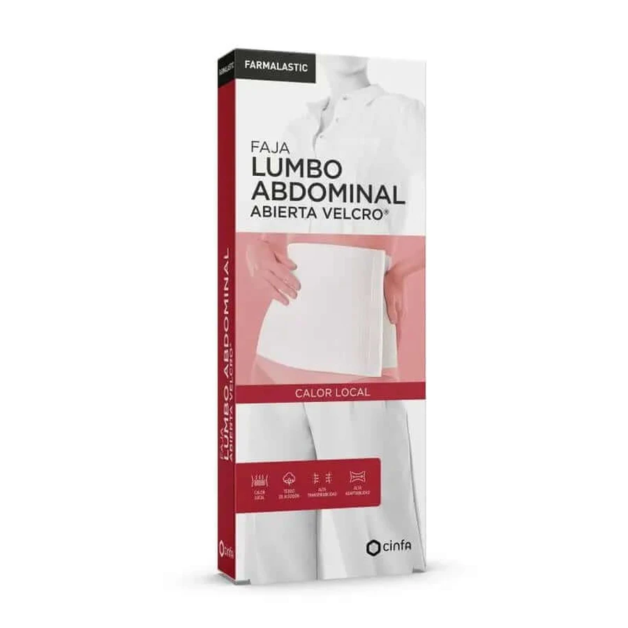 Cintura Farmalastic con velcro bianca, taglia 2