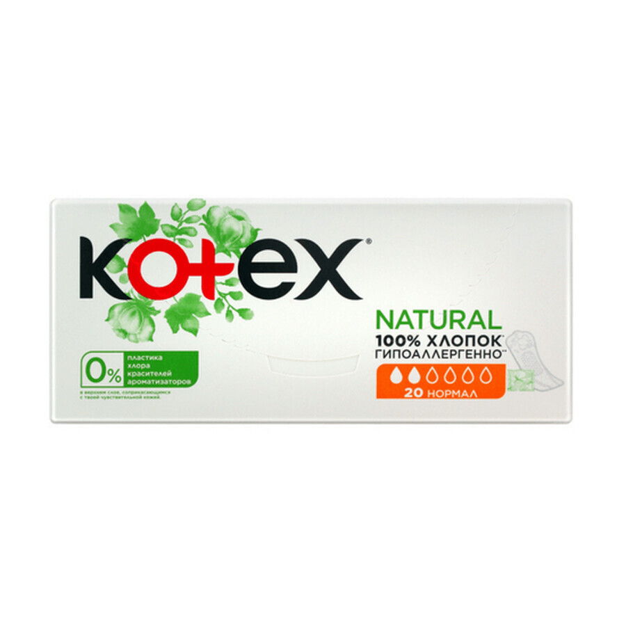 Maandverband voor dagelijks gebruik, Naturel, 20 stuks, Kotex