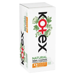 Wkładki higieniczne, naturalne, 40 sztuk, Kotex
