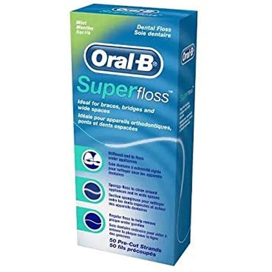 Filo interdentale Super Floss, 50 pezzi, Oral-B