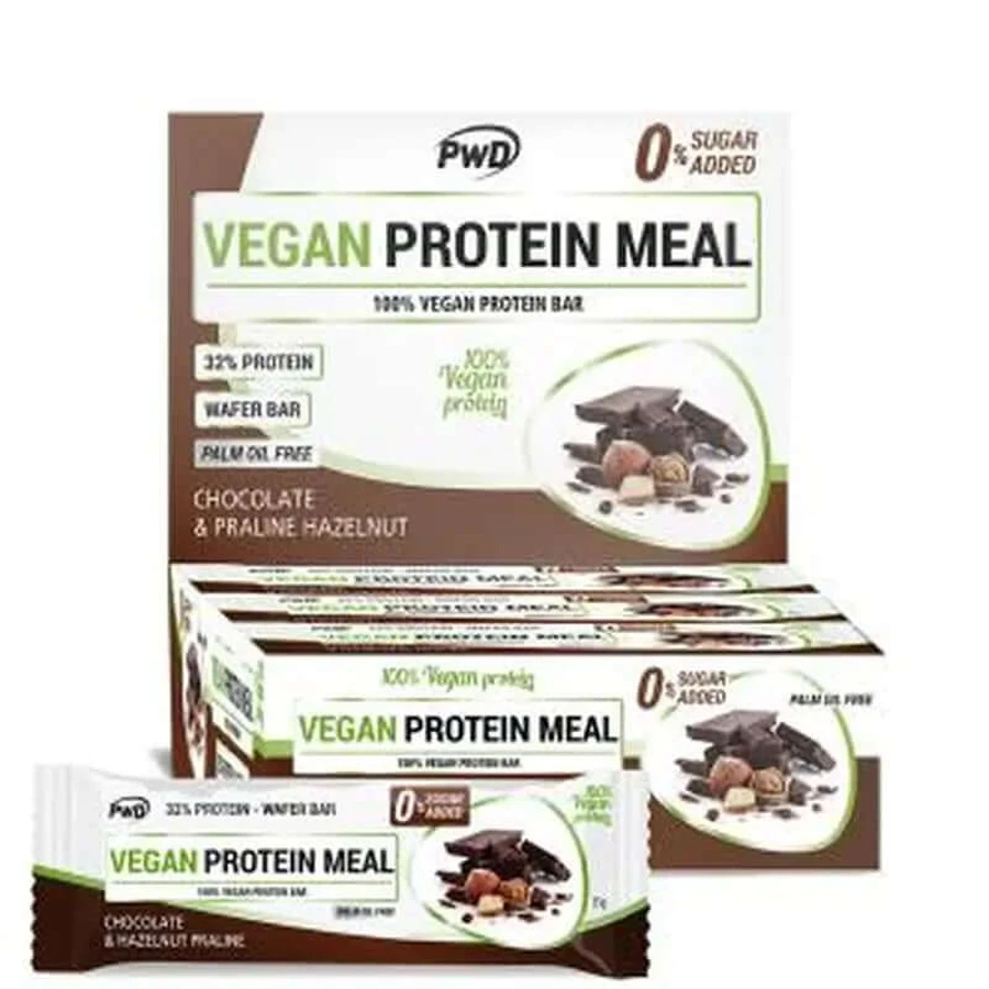 Pwd Vegan Eiwitmaaltijd Choco-Hazelnoot Praliné 12Barr