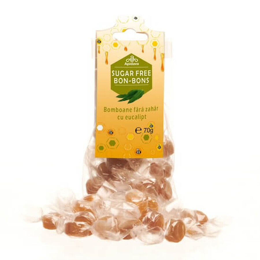 Bonbons sans sucre à l'eucalyptus, 70 g, Apidava