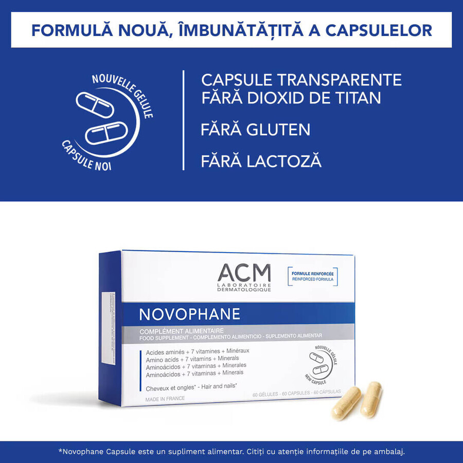 Novophane haar- en nagelcapsules, 60 stuks, ACM