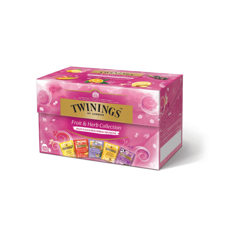 Infusion Mélanges 5 saveurs d'herbes et de fruits, 20 sachets, Twinings