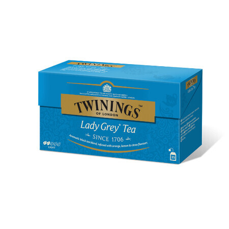 Thé noir Lady Grey, 25 sachets, Twinings