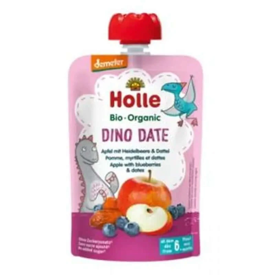 Holle Smoothie Dino Date Apple-Blueberry 6Luni 100Gr
