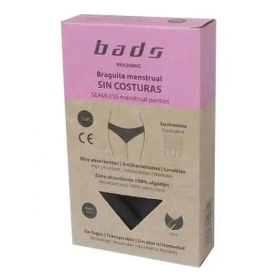 Bads Menstrual Panty Noir sans couture Taille S
