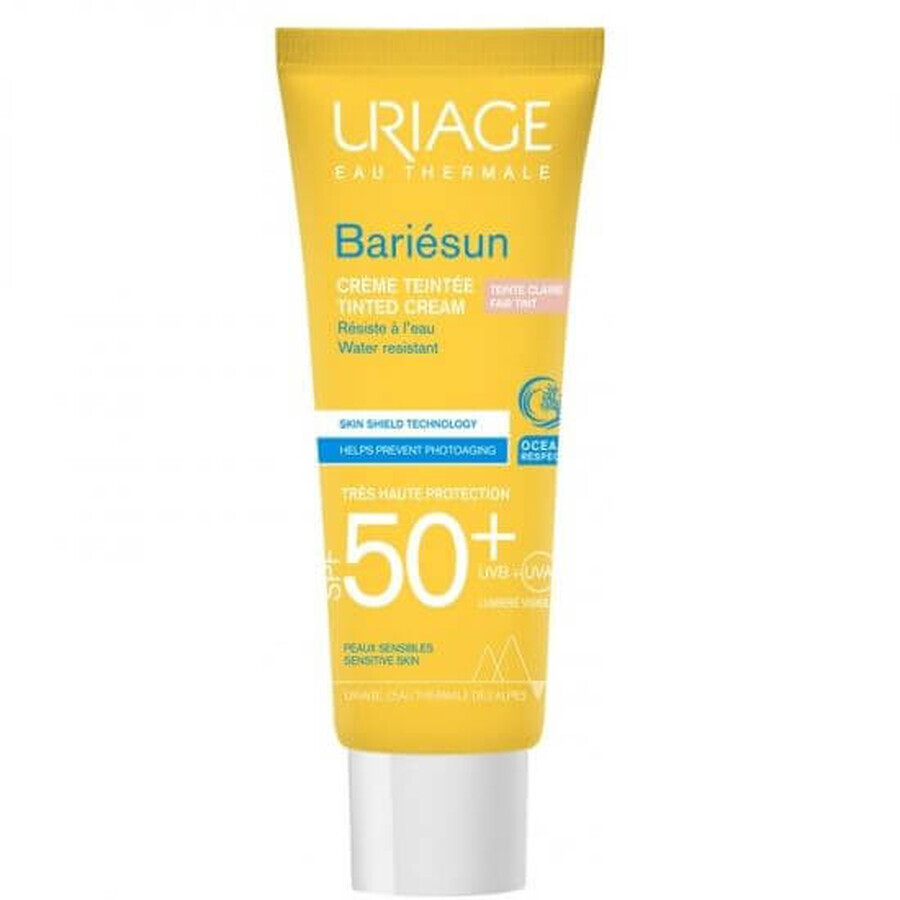 Uriage Bariésun - Crema Colorata SPF50+ Solare Viso Colore Chiaro, 50ml