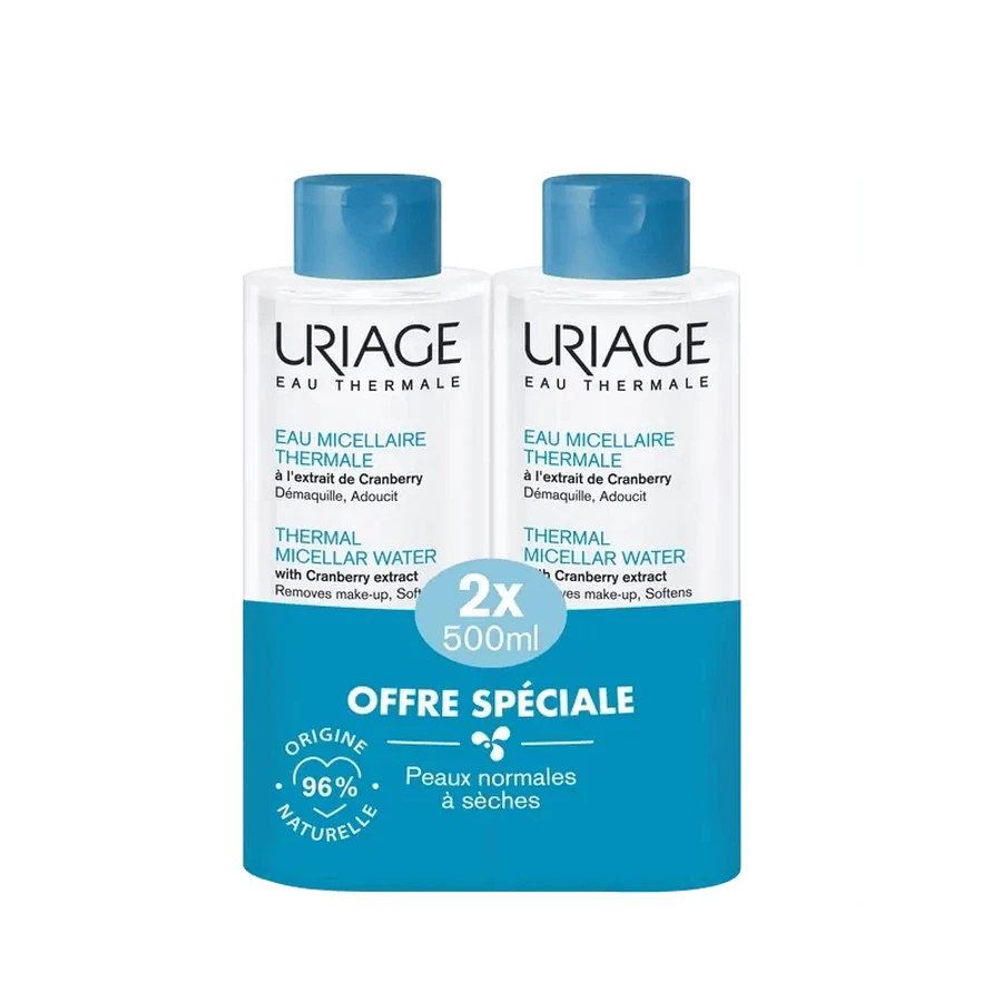 Uriage termalna woda micelarna do skóry normalnej i suchej, 2 x 500 ml: ceny i cechy