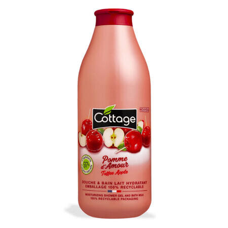 Gel doccia idratante con latte ed estratto di mela, Pomme d`Amour, 750 ml, Cottage