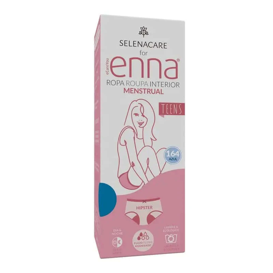 Enna Menstrual Panty Teens Hipster - Medium Flow, 164 Cm, Blue