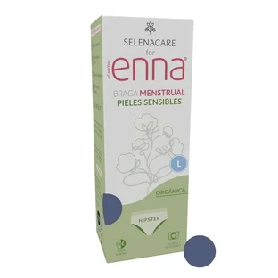 Enna Braga Menstrual Ginecological Organic Hipster - Flujo Medio, Talla L, Color Azul / Gris