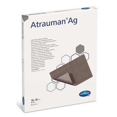 Steriel verband Atrauman Ag, 10x10 cm, 3 stuks, Hartmann