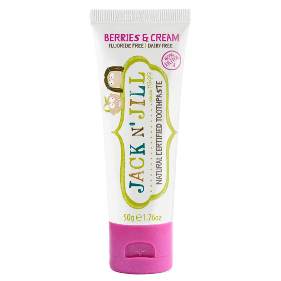 Dentifrice naturel pour bébés aux baies et à la crème fouettée, +6 mois, 50 g, Jack N Jill