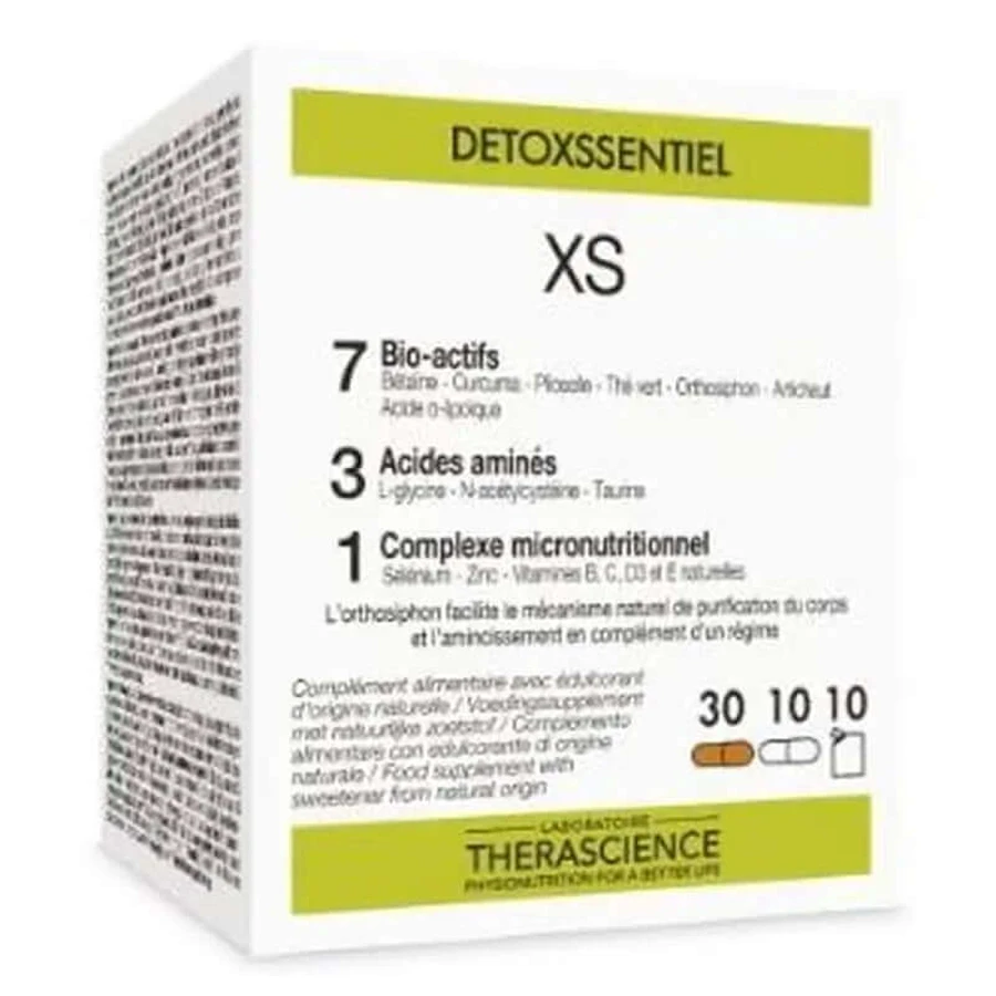 Therascience Detoxssentiel Xs 30 kapsułek+10 tabletek+10 saszetek: ceny i cechy