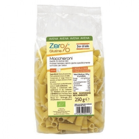 Biologische glutenvrije haver macaroni pasta, 250 g, Fior di Loto