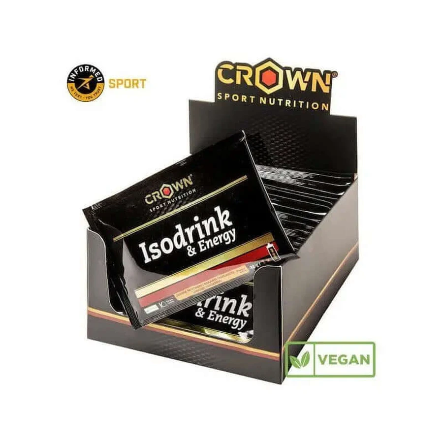 Crown Sport Nutrition Isodrink & Energy Naranja Monodosis , 18 x 32 gr