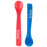 Set van 2 flexibele siliconen lepels, blauw en rood, BBOX