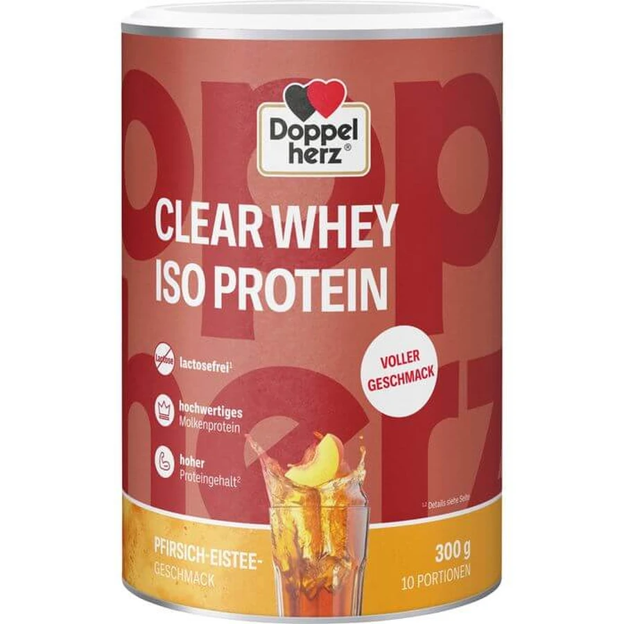 DOPPELHERZ Clear Whey Iso Protein Perzik Ice Tea 300 g