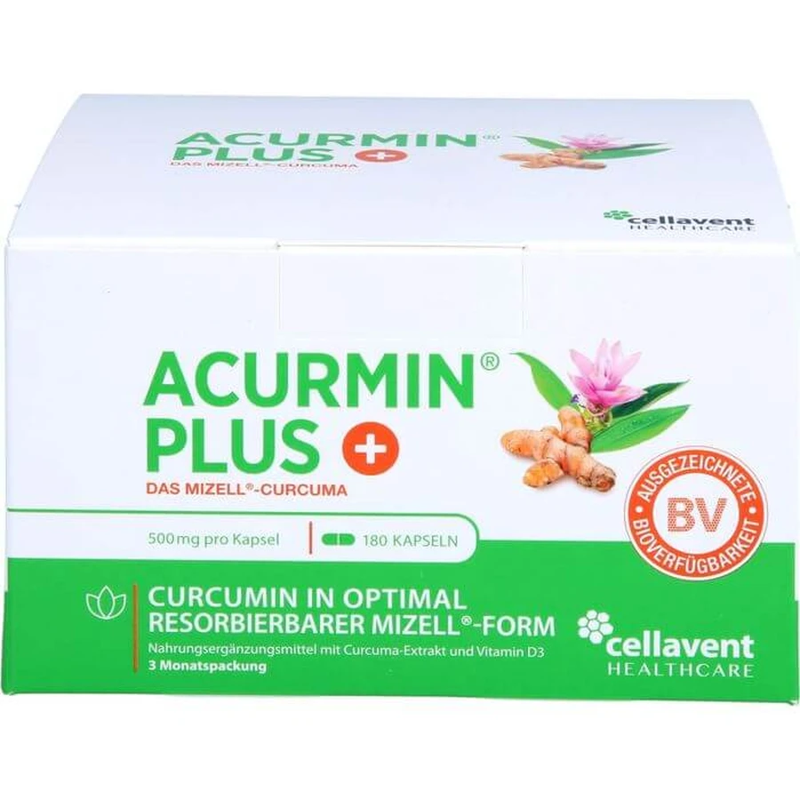 ACURMIN Plus De Micelle Curcuma Zachte Capsules 180 Capsules
