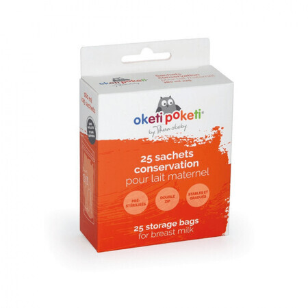 Oketi Poketi bewaarzakjes voor moedermelk, 25 stuks, Thermobaby