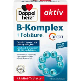 DOPPELHERZ Complejo B+Ácido Fólico Comprimidos 45 unid.