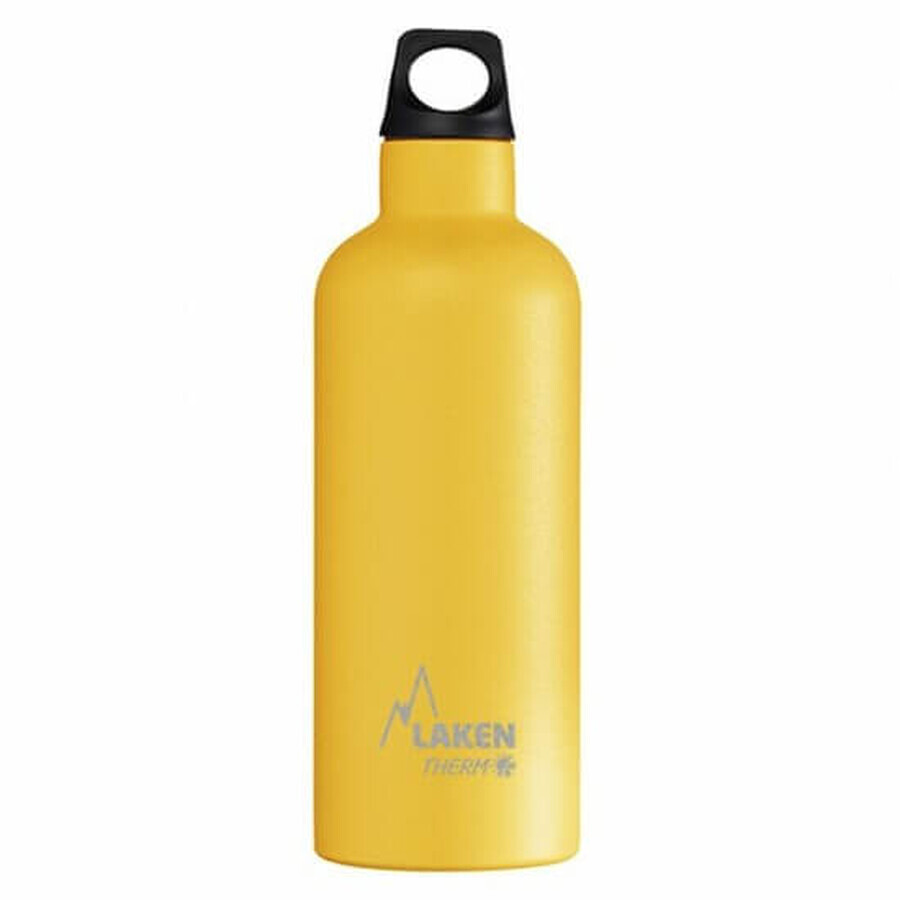 Thermos en acier inoxydable avec filetage, 500 ml, jaune, Laken